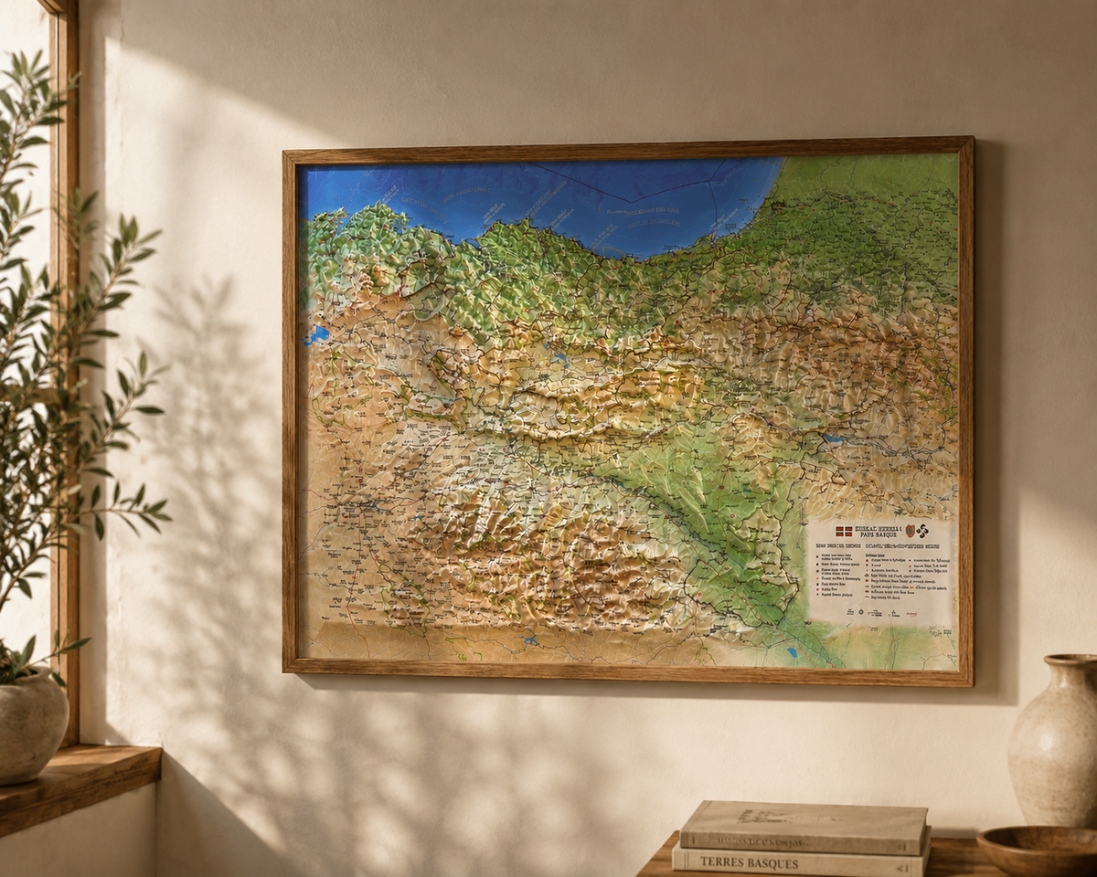 Carte Relief Pyrénées basque