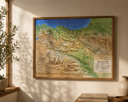 Carte Relief Pyrénées basque